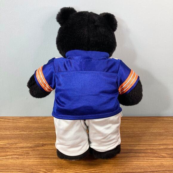 Build a Bear Lil Night Sky Black Tan 17" Bear Cub in Blue Orange Football Outfit - Picture 7 of 11